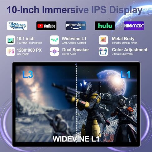 2026 Android 15 Tablet with Keyboard | Gemini AI, 5G WiFi, 1TB Expand, Mouse+Case, BT 5.0, Widevine L1, 30GB+128GB Octa-Core Electronics Tablets w/ 10 Inch IPS HD Display, 8000mAh, Metal Body-violet in Kuwait
