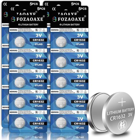 CR1632 Battery 5 Pack, CR1632 3V Lithium Battery, 10-Year Shelf Life Leak-Proof DL1632 ECR1632 BR1632 CR 1632 Batteries for Car Key Remote Coin Cell in Kuwait