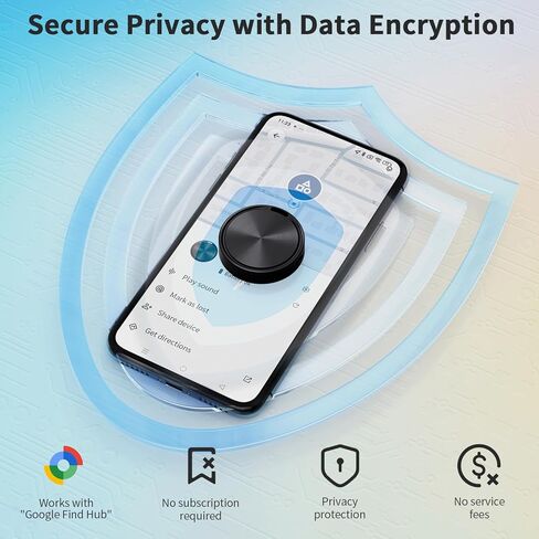 علامات تعقب Android متوافقة مع تطبيق Google Find Hub (Android فقط) جهاز تعقب بلوتوث مقاوم للماء IP65، مكتشف العناصر للمفتاح، والمحافظ، وحقيبة الظهر، وحقائب السفر - أسود + أبيض in Kuwait