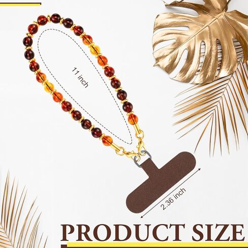 Tortoise Beaded Phone Charm Tortoise Lanyard Strap Wristlet Phone Accessories Cellphone Lanyard with Tether Tab for Women Men in Kuwait