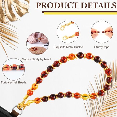 Tortoise Beaded Phone Charm Tortoise Lanyard Strap Wristlet Phone Accessories Cellphone Lanyard with Tether Tab for Women Men in Kuwait