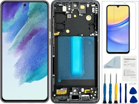 OLED for Samsung Galaxy S21 FE 5G Screen Replacement for Samsung S21 FE Screen Replacement Black with Frame SM-G990U SM-G990B Display Touch Screen Assembly Repair Parts with Fingerprint in Kuwait