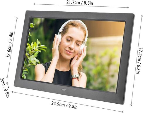 إطار صور رقمي مقاس 10.1 بوصة من Eujgoov، إطار صور بشاشة تعمل باللمس IPS HD مع عرض شرائح يدور تلقائيًا، وفتحة USB وبطاقة الذاكرة، لا حاجة إلى WiFi، لديكور المنزل والهدايا (قابس أمريكي) in Kuwait