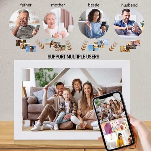 إطار صور رقمي PUSOKEI مقاس 13.3 بوصة، إطار صور ذكي WiFi مع شاشة لمس LCD 1280x800، تدوير تلقائي، 1G DDR3، ذاكرة 32 جيجابايت، مشاركة اللحظات على الفور عبر التطبيق (قابس الولايات المتحدة) in Kuwait
