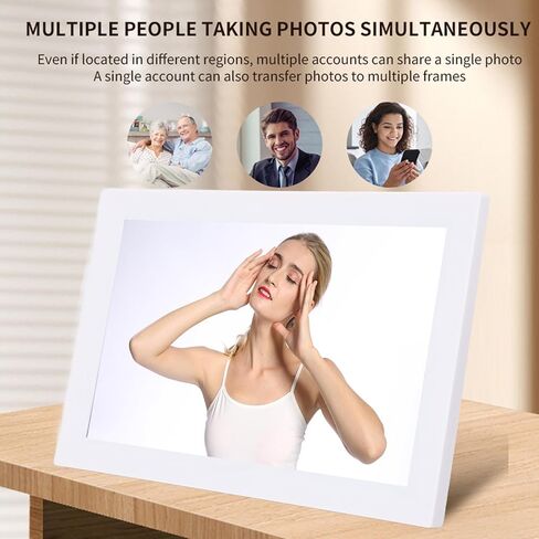 إطار صور رقمي PUSOKEI مقاس 13.3 بوصة، إطار صور ذكي WiFi مع شاشة لمس LCD 1280x800، تدوير تلقائي، 1G DDR3، ذاكرة 32 جيجابايت، مشاركة اللحظات على الفور عبر التطبيق (قابس الولايات المتحدة) in Kuwait
