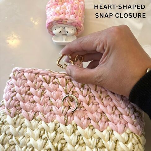 Handmade Crochet Tablet Sleeve – Premium T-Shirt Yarn Protective Case – Fits 10–11 Inch Tablets – Heart Snap Closure + Matching Earbuds Cover in Kuwait