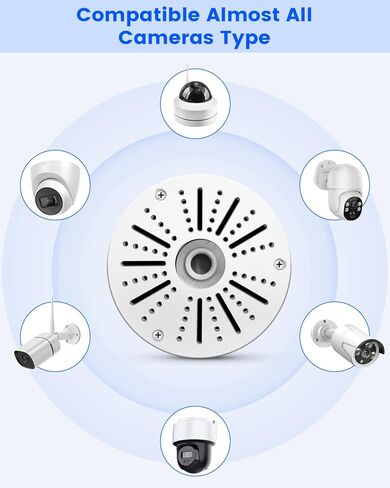 Aluminum Universal Security Camera Junction Box, Metal Mount Bracket for Bullet, Dome, PTZ Cameras, Cable Concealment for Surveillance IP Cameras in Saudi Arabia