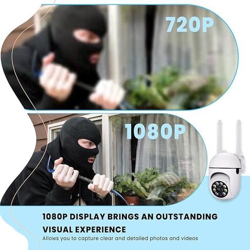 كاميرات مراقبة واي فاي 2.4 جيجا، كاميرا أمان 360 درجة 2K 3MP مع رؤية ليلية ملونة وصوت ثنائي الاتجاه، تخزين بطاقة Cloud وTF للاستخدام المنزلي/الخارجي (قابس الاتحاد الأوروبي، 2K 3MP) in Kuwait