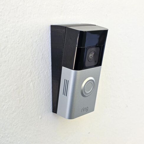 حامل إسفين بزاوية عمودية متوافق مع جرس باب البطارية Ring Plus & Ring Battery Doorbell Pro، دعامة 10 درجات لأعلى/لأسفل، مطبوعة ثلاثية الأبعاد، مقاومة للأشعة فوق البنفسجية. in Kuwait