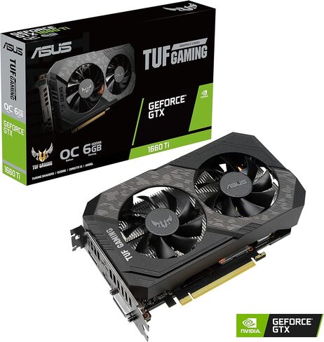 بطاقة رسومات ASUS TUF Gaming NVIDIA GeForce GTX 1660 Ti EVO OC Edition (PCIe 3.0، 6GB GDDR6، HDMI 2.0b، DisplayPort 1.4، مادة تشحيم من الدرجة الفضائية، تصميم مضغوط، GPU Tweak II) (متجددة) in Kuwait