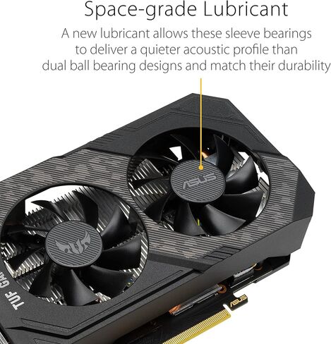 بطاقة رسومات ASUS TUF Gaming NVIDIA GeForce GTX 1660 Ti EVO OC Edition (PCIe 3.0، 6GB GDDR6، HDMI 2.0b، DisplayPort 1.4، مادة تشحيم من الدرجة الفضائية، تصميم مضغوط، GPU Tweak II) (متجددة) in Kuwait