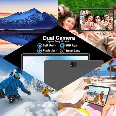 تابلت JJGJ 2026 Android 15 مع لوحة مفاتيح، 26 جيجابايت + 256 جيجابايت، توسيع 2 تيرابايت، تابلت 10 بوصة مع ثماني النواة، 8000 مللي أمبير، 5G WiFi، BT5.0، Widevine L1، Gemini AI، أجهزة لوحية 2 في 1 مع حافظة، ماوس، قلم (جراب أسود) in Kuwait