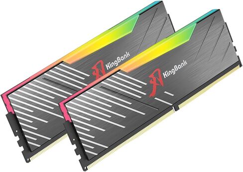 KingBank RGB Computer Desktop Memory Ram Hynix M-die DDR5 32GB(2x16GB) 6400MT/s CL32 1.4V with Heatsink for Desktop Computer Gaming/Office/PS,Black in Saudi Arabia