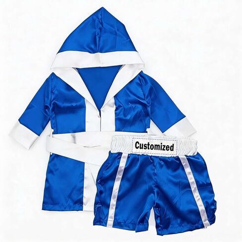 Custom Name Embroidery Baby Boxing Costume Set, Newborn Photo Outfit with Cape & Shorts, Infant Monthly Milestone Photography Prop for 0-3 Months Boys Girls in Kuwait