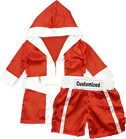 Custom Name Embroidery Baby Boxing Costume Set, Newborn Photo Outfit with Cape & Shorts, Infant Monthly Milestone Photography Prop for 0-3 Months Boys Girls in Kuwait