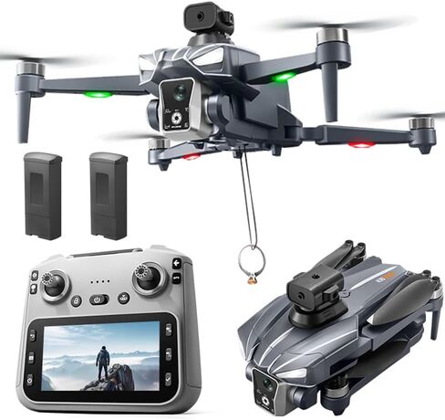 طائرات بدون طيار K18MAX GPS مع كاميرا للبالغين 4K، وحدة تحكم عن بعد LCD 4.5 بوصة، تجنب العوائق 360 درجة، العودة إلى المنزل بتوجيه GPS، نقل 5G Wi-Fi، محركات بدون فرش، إقلاع بلمسة واحدة، 40 دقيقة من وقت الطيران - هدية ولعبة مثالية للمبتدئين. in Kuwait