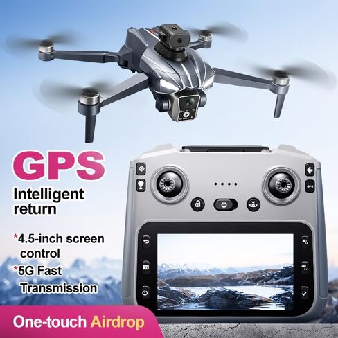 طائرات بدون طيار K18MAX GPS مع كاميرا للبالغين 4K، وحدة تحكم عن بعد LCD 4.5 بوصة، تجنب العوائق 360 درجة، العودة إلى المنزل بتوجيه GPS، نقل 5G Wi-Fi، محركات بدون فرش، إقلاع بلمسة واحدة، 40 دقيقة من وقت الطيران - هدية ولعبة مثالية للمبتدئين. in Kuwait