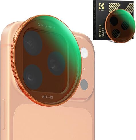 K&F CONCEPT Snap-On ND2-32 Filter for iPhone 17 Pro & Pro Max, 11.2g Ultra-Lightweight Variable ND Lens Filter with Snap-on Deco Mount, AGC Glass 28-Layer Coating in Kuwait