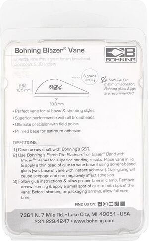 Bohning True Color Blazer® Vane, 2" Hunting, 3D, Vane, Yellow Tiger, 36pk in Kuwait