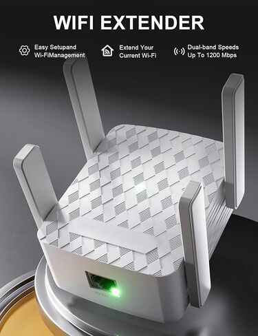 معزز إشارة موسع WiFi بسرعة 1200 ميجابت في الثانية للمنزل: نطاق مكرر الإنترنت ثنائي النطاق 2.4 جيجا هرتز و5 جيجا هرتز يغطي ما يصل إلى 9800 قدم مربع و256 جهازًا in Kuwait
