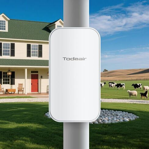 Outdoor WiFi Extender | 1200Mbps Dual Band WiFi Booster and Signal Amplifier | IP65 Waterproof | Transmission Range Up to 300 feet | Auto Fix | No App1 Ethernet | Supports 30 Devices in Kuwait
