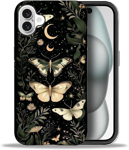 حافظة CARLOCA لهاتف iPhone 16 Pro Max، تصميم زهور الفسيفساء النباتية العتيقة - حماية مزدوجة هجينة ناعمة من البولي يوريثان الحراري + البولي كربونات الصلب، غطاء مقاوم للصدمات مضاد للخدش للرجال والنساء والفتيات، حافظة هاتف أنيقة in Kuwait