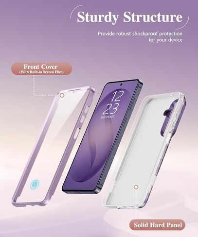 GVIEWIN for Samsung Galaxy S26 Plus Case, [Slide Camera Cover & Built-in Screen Protector] [Military-Grade Shockproof] Marble Rugged Full Body Protection Phone Case for S26+ Plus 6.7",Quicksand/Purple in Saudi Arabia