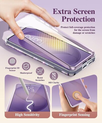 GVIEWIN for Samsung Galaxy S26 Plus Case, [Slide Camera Cover & Built-in Screen Protector] [Military-Grade Shockproof] Marble Rugged Full Body Protection Phone Case for S26+ Plus 6.7",Quicksand/Purple in Saudi Arabia