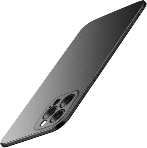 Casechics متوافق مع حافظة iPhone، جراب هاتف فاخر غير لامع من البولي كربونات الصلب رفيع للغاية وخفيف الوزن لحماية عدسة الكاميرا غطاء ناعم مقاوم للصدمات (أسود، iPhone 17) in Kuwait