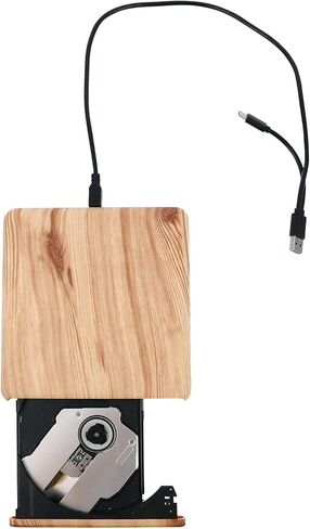 Wood Grain USB 3.0 External DVD CD Burner Writer Type-c Optical Drive for Laptop Computer Portable DVD Player Reader Compatible with Notebook in Kuwait