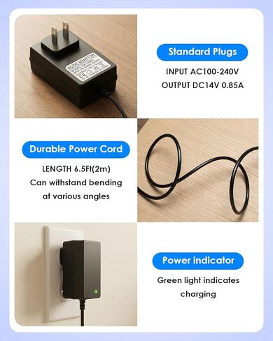 14V Replacement Charger Adapter for Halo Bolt Car Jump Starter Compatible with 57720,58830,1201, ACDC 58830 Air Compact Portable Car Jump Starter Emergency Kit in Kuwait