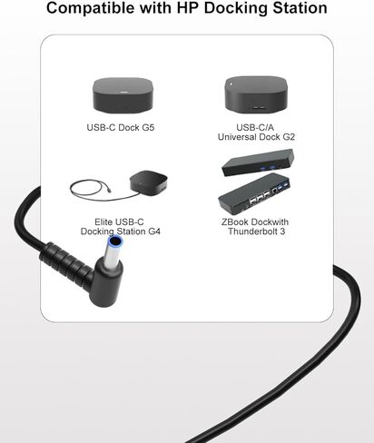 محول طاقة 120 وات متوافق مع قاعدة HP Thunderbolt Dock 120W G5 G2 Elite USB-C G4، متوافق مع محول إمداد سلك الطاقة لمحطة الإرساء HP G5 (4.5 * 3.0 مم) in Kuwait