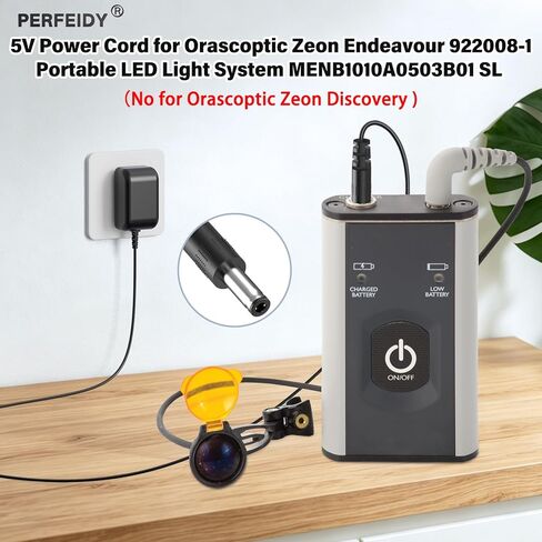 Charger for Orascoptic Zeon Endeavour 922008-1 Portable LED Light System MENB1010A0503B01 SL Power Cord, (Not for Discovery) 5V UL Listed AC/DC in Adapter Power Supply Perfeidy in Kuwait