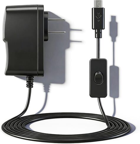 محول إمداد طاقة USB صغير 5 فولت 2.5 أمبير مع مفتاح تشغيل/إيقاف، متوافق مع Raspberry Pi 3 / Pi 3 B+ / Pi 2 / Pi Zero/Model A A+ B B+ (سلك بطول 6.6 أقدام) in Kuwait