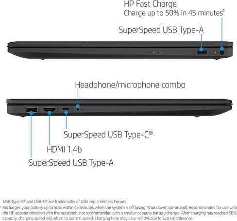 كمبيوتر محمول HP للأعمال مقاس 17.3 بوصة، Intel 10-Core i5، ذاكرة وصول عشوائي 4 جيجابايت وذاكرة وصول عشوائي سعتها 256 جيجابايت SSD، نظام التشغيل Windows 11 مع AI Copilot Ready، لوحة مفاتيح رقمية، مصراع خصوصية الكاميرا، موزع PLUSERA 8 في 1 متضمن، أسود داكن in Kuwait