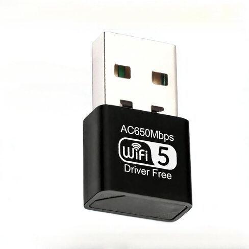 دونجل USB واي فاي لاسلكي 650 ميجابت في الثانية 802.11ac واي فاي 5 ثنائي النطاق 2.4/5 جيجا هرتز محول شبكة دونجل للكمبيوتر المحمول المكتبي يدعم Windows 10/8/7/XP، MAC OS، Linux إلخ in Kuwait