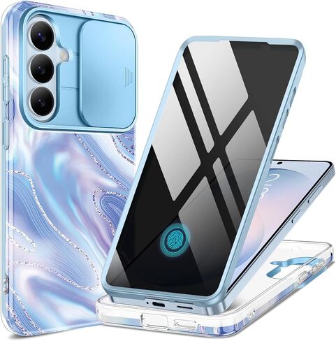 GVIEWIN for Samsung Galaxy S26 Plus Case, [Slide Camera Cover & Built-in Screen Protector] [Military-Grade Shockproof] Marble Rugged Full Body Protection Phone Case for S26+ Plus 6.7",Quicksand/Purple in Saudi Arabia