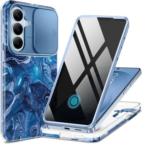 GVIEWIN for Samsung Galaxy S26 Plus Case, [Slide Camera Cover & Built-in Screen Protector] [Military-Grade Shockproof] Marble Rugged Full Body Protection Phone Case for S26+ Plus 6.7",Quicksand/Purple in Saudi Arabia