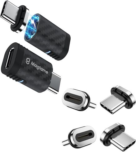 2Pack 24Pin Magnetic USB C Adapter 240W with 4Pack USB C Tips 40Gbps Type C Adapter Extender 90 Degree, 4K Video in Kuwait