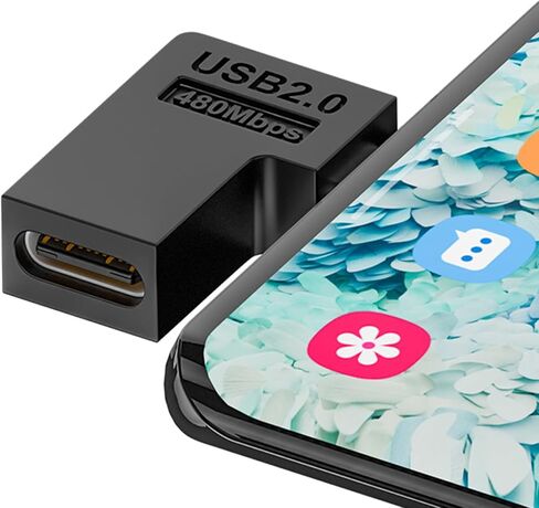 USB to USB C Adapter 90 Degree USB to Type C Data Transfer Convert Connector for Smartphone Car Navigation(B) in Kuwait