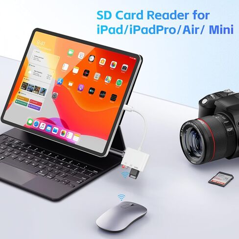قارئ بطاقة SD لجهاز iPhone USB C، قارئ بطاقة ذاكرة Micro Sd 3 في 1 USB C مع فتحات مزدوجة، محول كاميرا إلى كمبيوتر محمول متوافق مع iPhone من النوع C، كاميرا قارئ بطاقة Usbc Sd، Android، MacBook Pro/Air، كمبيوتر محمول. in Kuwait