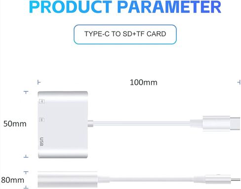 قارئ بطاقة SD لجهاز iPhone USB C، قارئ بطاقة ذاكرة Micro Sd 3 في 1 USB C مع فتحات مزدوجة، محول كاميرا إلى كمبيوتر محمول متوافق مع iPhone من النوع C، كاميرا قارئ بطاقة Usbc Sd، Android، MacBook Pro/Air، كمبيوتر محمول. in Kuwait