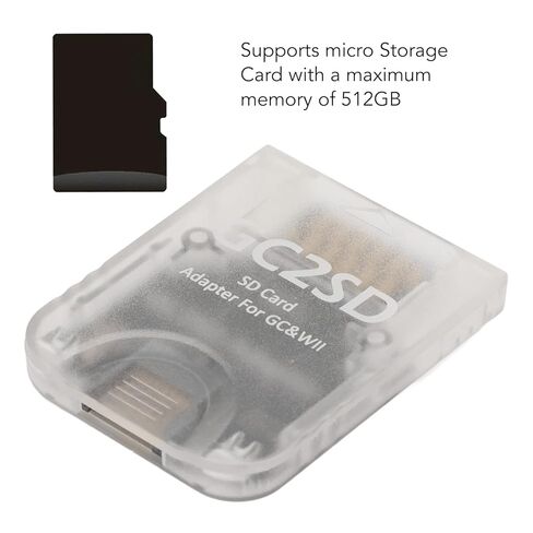 HilBeliFU 512GB GC2SD Card Reader, Plug and Play GC2SD Micro SD Card Adapter, Portable GC2SD Memory Card Adapter Compatible with Game Consoles, 1.8x1.4x0.3in, Transparent in Kuwait
