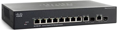 Cisco Small Business Sg300-10P - Switch - L3 - مُدار - 8 X 10/100/1000 (Poe) + 2 X Combo Gigabit Sfp - سطح المكتب، يمكن تركيبه على حامل - Poe "نوع المنتج: محاور ومحولات الشبكات/الشبكة المحلية" in Kuwait