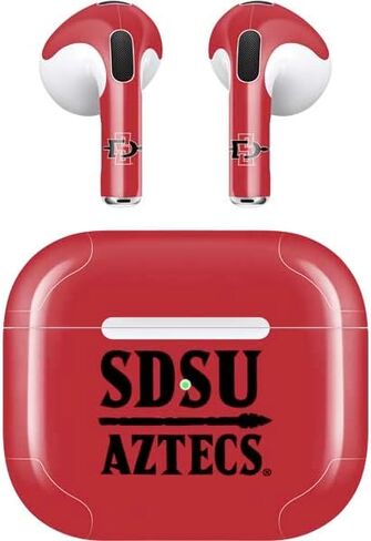 غلاف صوتي من Skinit متوافق مع Apple AirPods (الجيل الثالث، 2021) - تصميم San Diego State Aztecs المرخص رسميًا in Kuwait