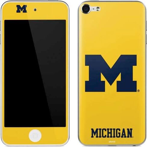 Skinit Decal MP3 Player Skin Compatible with iPod Touch (6th Gen 2015) - Officially Licensed College Michigan M Logo Yellow Design in Kuwait