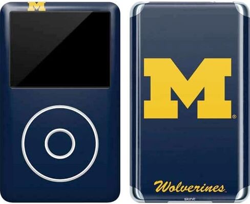 Skinit Decal MP3 Player Skin Compatible with iPod Classic (6th Gen) 80GB - Officially Licensed College Michigan M Logo Bold Design in Kuwait