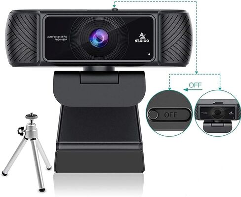 NexiGo 60FPS 1080P Webcam Kits, N680P FHD USB Web Camera with Software Control and Privacy Cover, Upgraded Video Conference Lighting, Extendable Tripod Stand, for Zoom/Skype/Teams in Kuwait