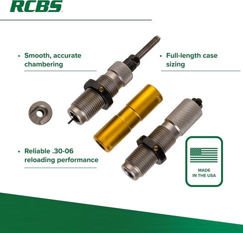 RCBS Supreme Die Set for .30-06 Springfield - Superior Performance for Reloaders with a Shell Holder and Chamber Case Length Gauge in Kuwait