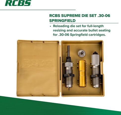 RCBS Supreme Die Set for .30-06 Springfield - Superior Performance for Reloaders with a Shell Holder and Chamber Case Length Gauge in Kuwait